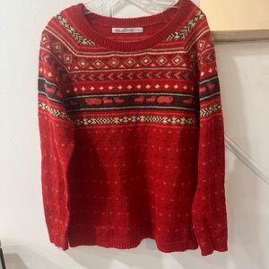 Red Fair Isle Sweater